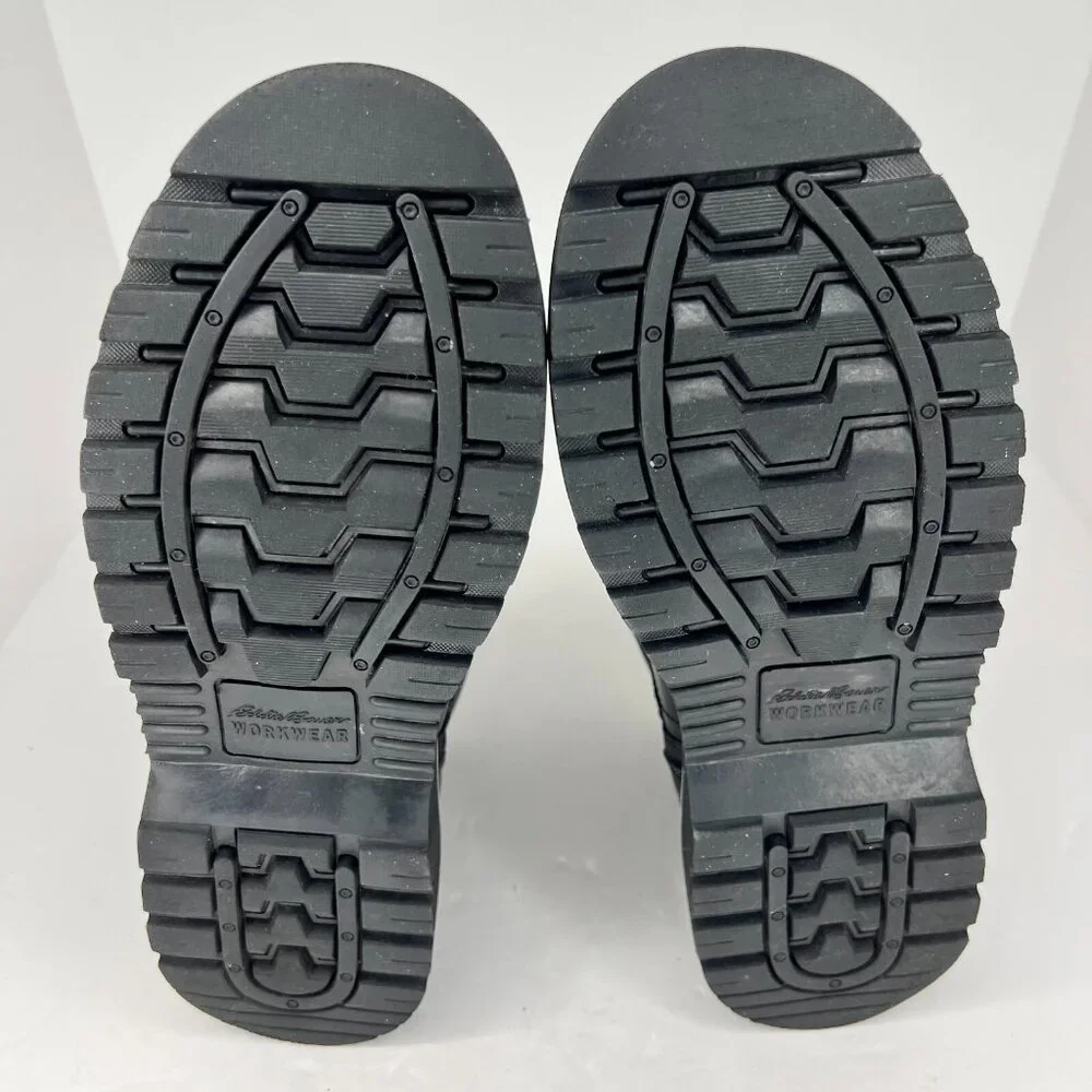 Eddie Bauer Mens Bellingham Black Steel Toe Lace Up Ankle Size 9.5 M Work Boots